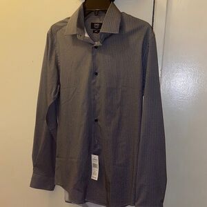 Jones New York Men's Gray Patterned Button Down Shirt